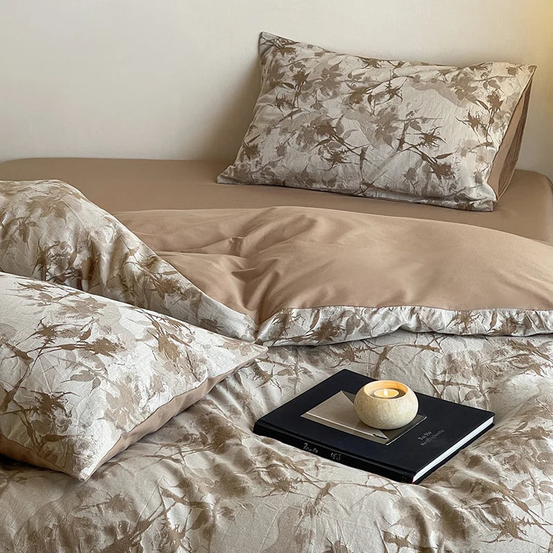 Bedding Set Reversible Breathable Cotton Hypoallergenic Set of 4