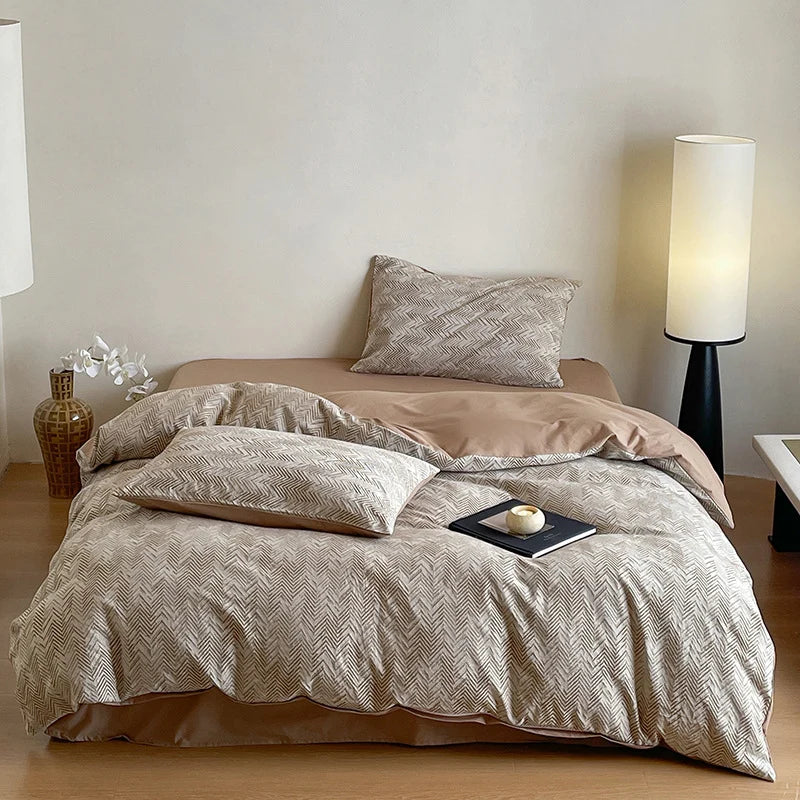 Bedding Set Reversible Breathable Cotton Hypoallergenic Set of 4