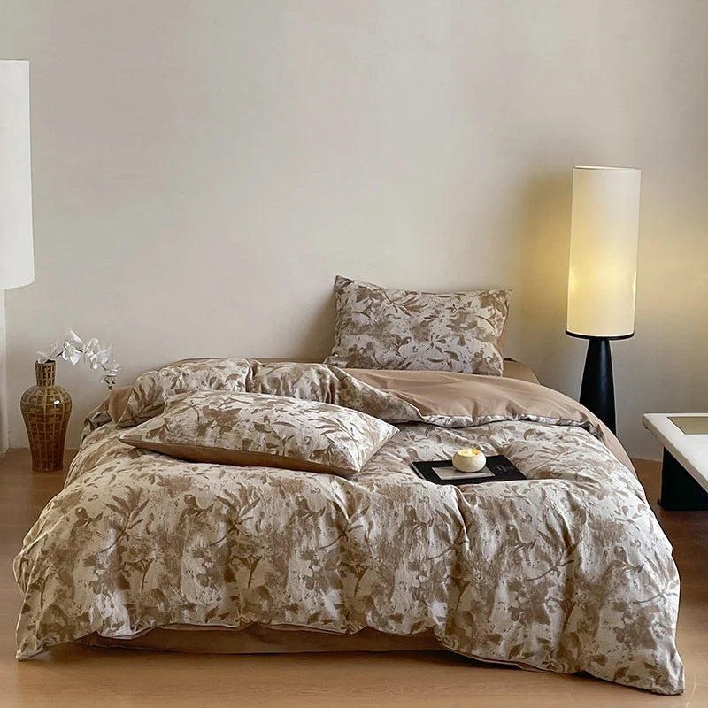 Bedding Set Reversible Breathable Cotton Hypoallergenic Set of 4