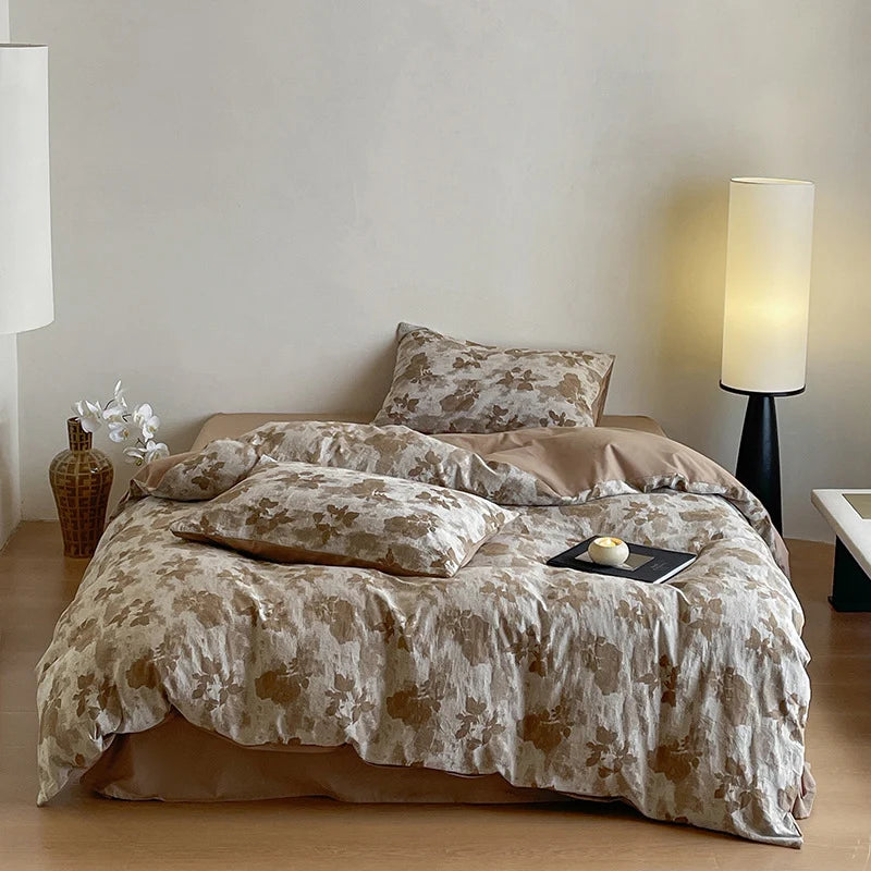 Bedding Set Reversible Breathable Cotton Hypoallergenic Set of 4