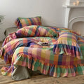 Bedding Set Reversible Cotton Gauze Vichy Check & Ruffle