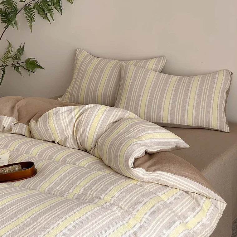 Bedding Set Reversible Cotton-Linen Fitted Sheet