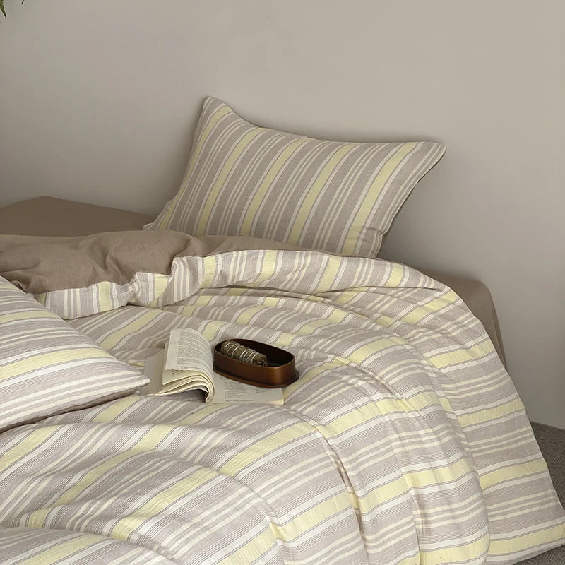 Bedding Set Reversible Cotton-Linen Fitted Sheet