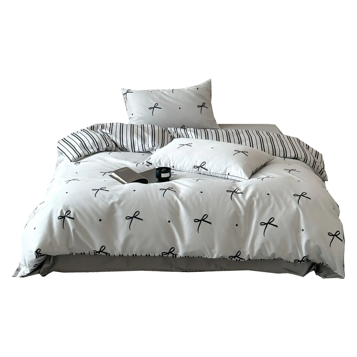 Bedding Set Reversible Cotton Satin 4 Piece