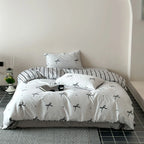 Bedding Set Reversible Cotton Satin 4 Piece