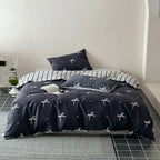 Bedding Set Reversible Cotton Satin 4 Piece