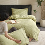 Bedding Set Reversible Cotton Satin Floral Jacquard