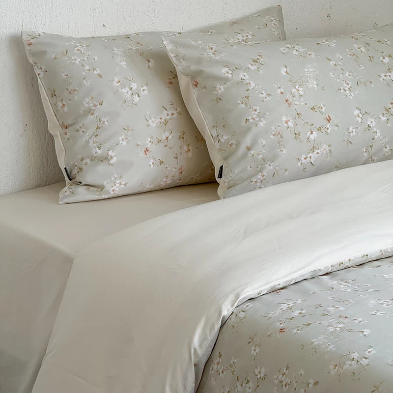 Bedding Set Reversible Cotton Satin Four Piece