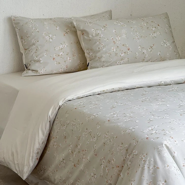Bedding Set Reversible Cotton Satin Four Piece