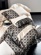 Bedding Set Reversible Cotton Satin Jacquard 4-Piece