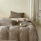 Bedding Set Reversible Cotton Satin Textured Cross Pattern
