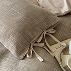 Bedding Set Reversible Cotton Satin Textured Cross Pattern