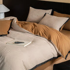 Bedding Set Reversible Jacquard & Contrast Piping 4-Piece