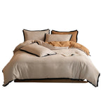Bedding Set Reversible Jacquard & Contrast Piping 4-Piece