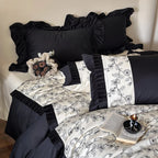 Bedding Set Reversible Satin Botanical 4-Piece