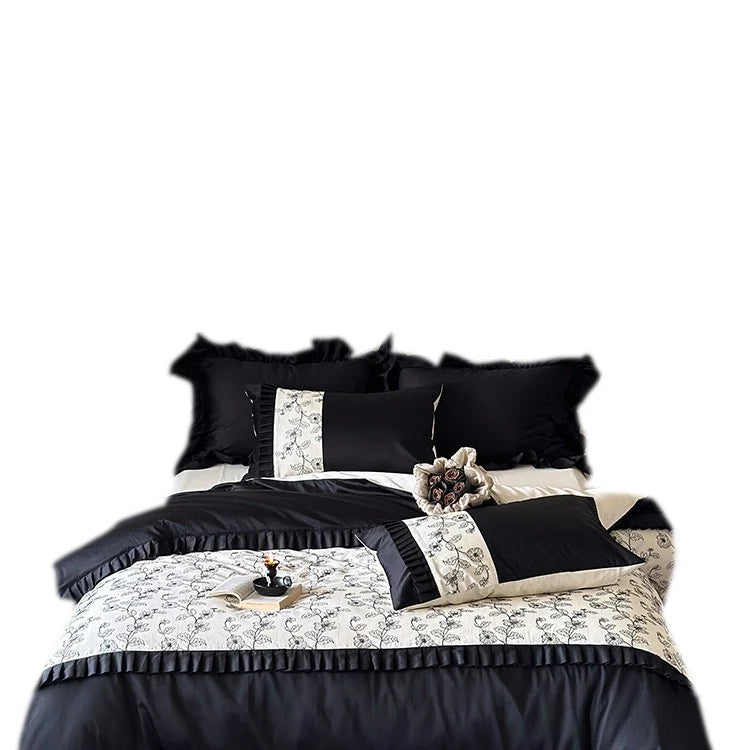 Bedding Set Reversible Satin Botanical 4-Piece
