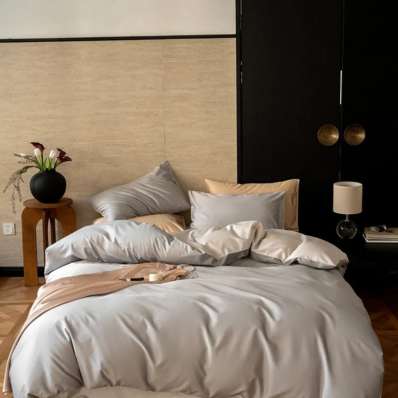 Bedding Set Reversible Satin Four Piece