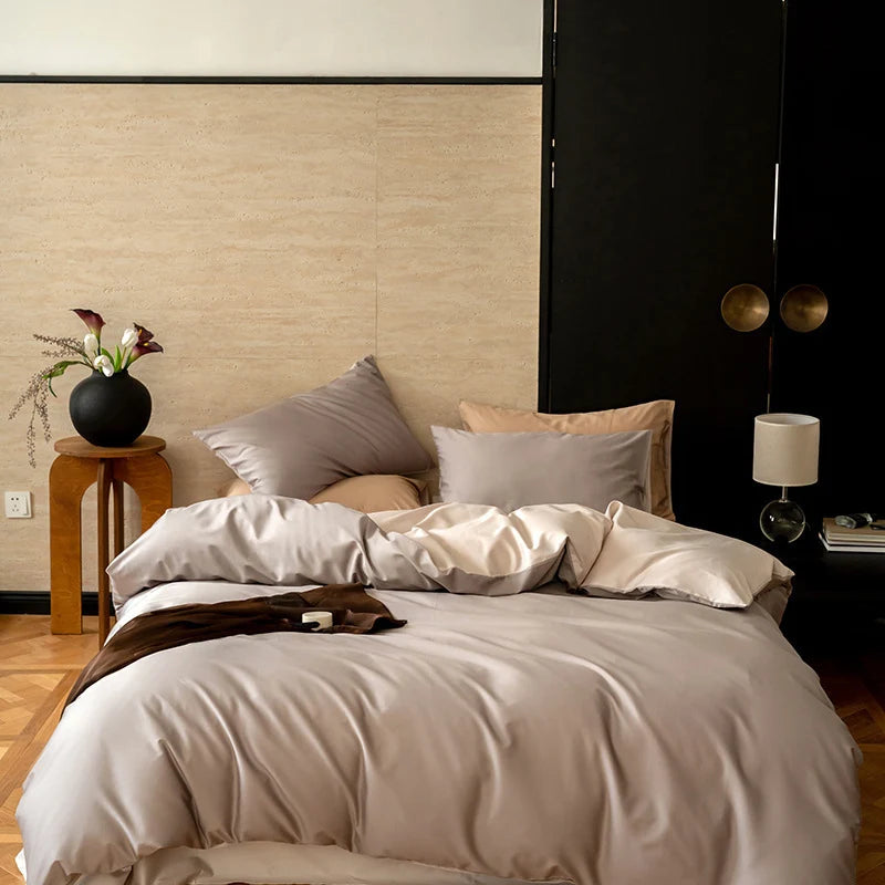 Bedding Set Reversible Satin Four Piece