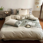 Bedding Set Reversible Satin Quilted Hidden Zipper