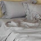 Bedding Set Ruffled Cotton Jacquard Medallion 4 Piece