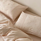 Bedding Set Ruffled Cotton Jacquard Medallion 4 Piece