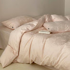 Bedding Set Ruffled Cotton Jacquard Medallion 4 Piece