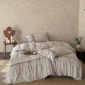 Bedding Set Ruffled Floral Cotton Blend Four Piece