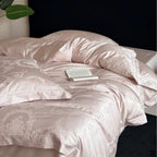 Bedding Set Satin Damask Jacquard Breathable & Temperature-Regulating 4-Piece
