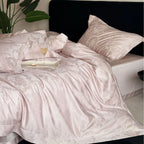 Bedding Set Satin Damask Jacquard Breathable & Temperature-Regulating 4-Piece
