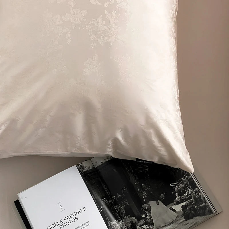 Bedding Set Satin Embossed Monstera Wrinkle Resistant