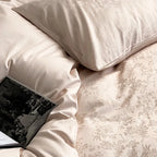 Bedding Set Satin Embossed Monstera Wrinkle Resistant