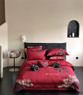 Bedding Set Satin Embroidered Rose & Bow