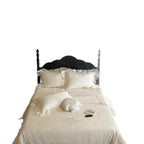 Bedding Set Satin Floral Embroidered Quilted 4-Piece