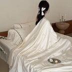 Bedding Set Satin Floral Embroidery 4-Piece