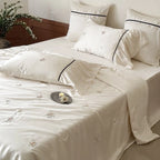 Bedding Set Satin Floral Embroidery 4-Piece