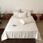 Bedding Set Satin Floral Embroidery 4-Piece