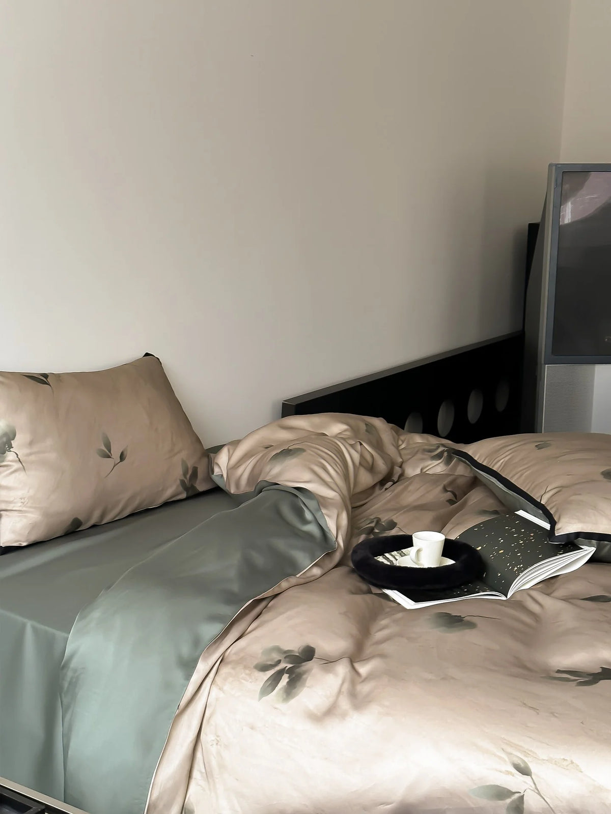 Bedding Set Satin Floral Hidden Zipper