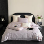 Bedding Set Satin Floral Relief Embroidery 4-Piece