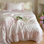 Bedding Set Satin Jacquard Floral Duvet Cover & Pillowcases