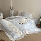 Bedding Set Satin Jacquard & Pleated Ruffle