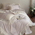 Bedding Set Satin Jacquard & Pleated Ruffle