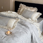 Bedding Set Satin Jacquard Pleated Ruffles