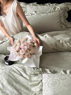 Bedding Set Satin Jacquard Ruffled Edges Machine Washable