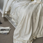Bedding Set Satin Jacquard Subtle Floral Fine Piping