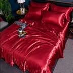 Bedding Set Satin Machine Washable Lightweight