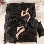 Bedding Set Satin Machine Washable Lightweight