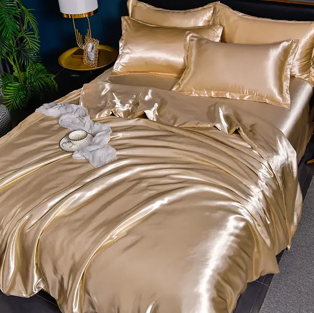 Bedding Set Satin Machine Washable Lightweight