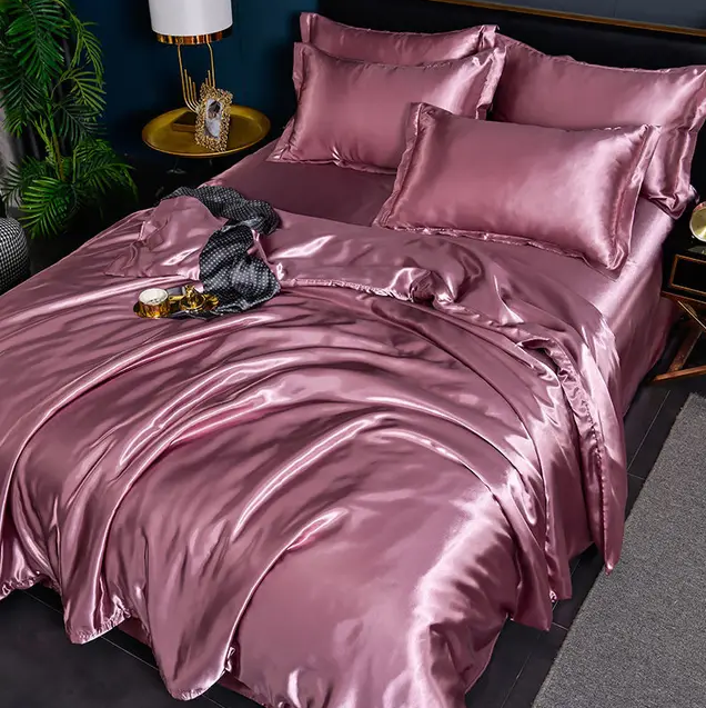 Bedding Set Satin Machine Washable Lightweight