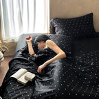 Bedding Set Satin Polka Dot Breathable