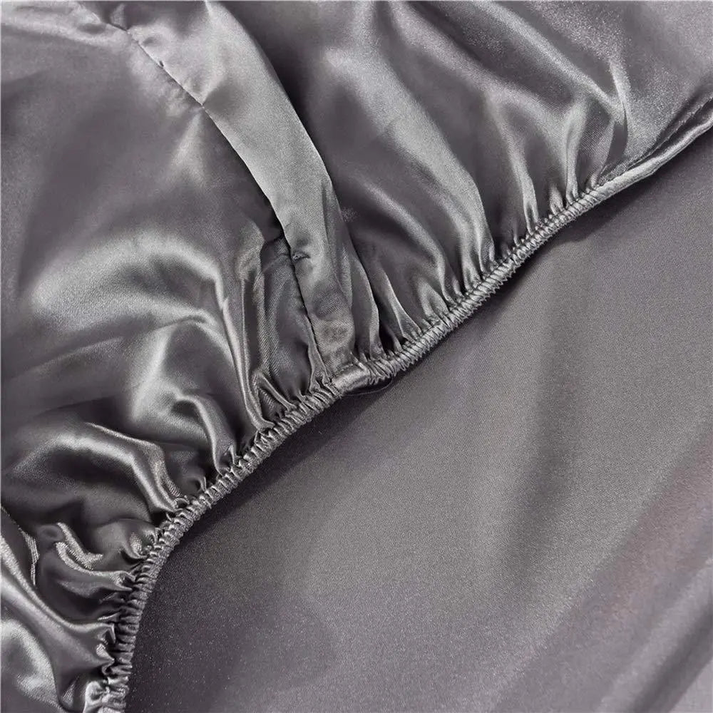 Bedding Set Satin Silk Duvet Cover, Sheet & Pillowcases
